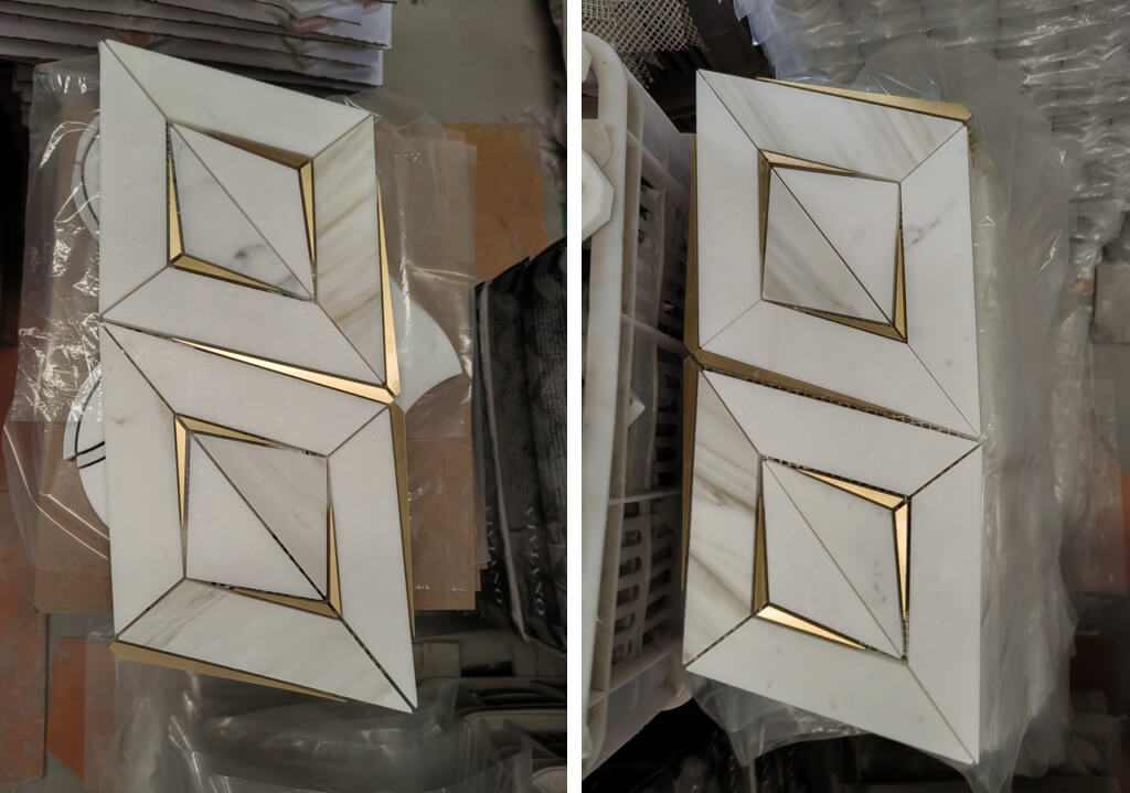 calacatta waterjet mosaic