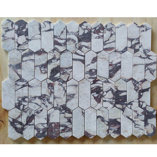 Calacatta Viola Marble Picket Mosaic Tile