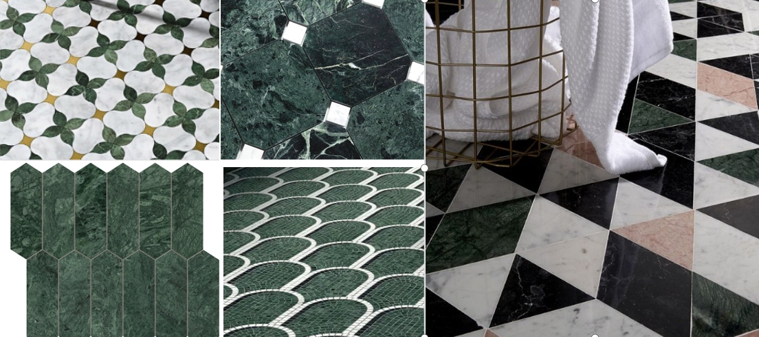 dark green marble mosaic