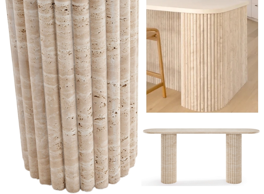 travertine long flute tile