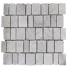 Bianco Carrara White Marble Crack Wide Joint Honed Mosaics