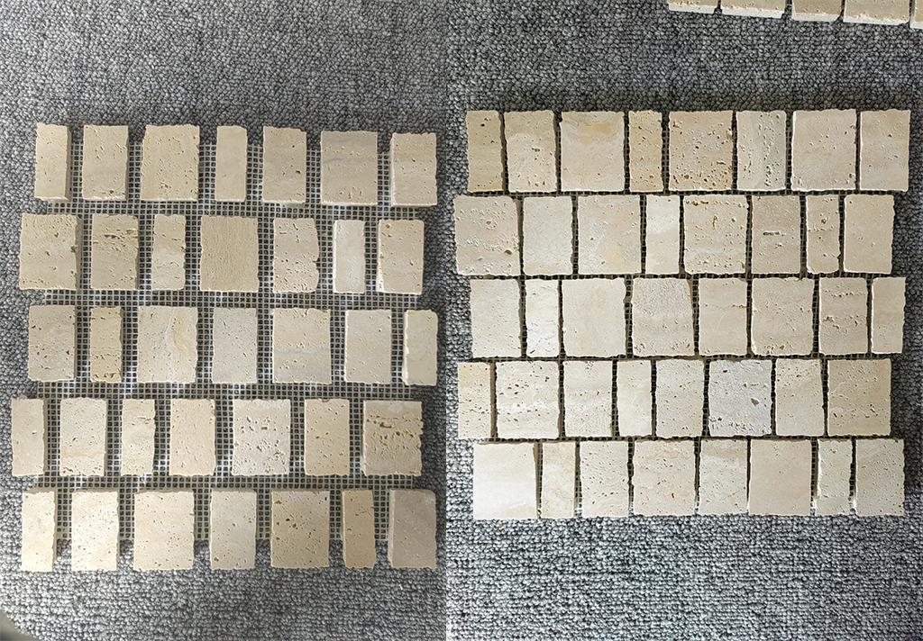 beige travertine mosaics