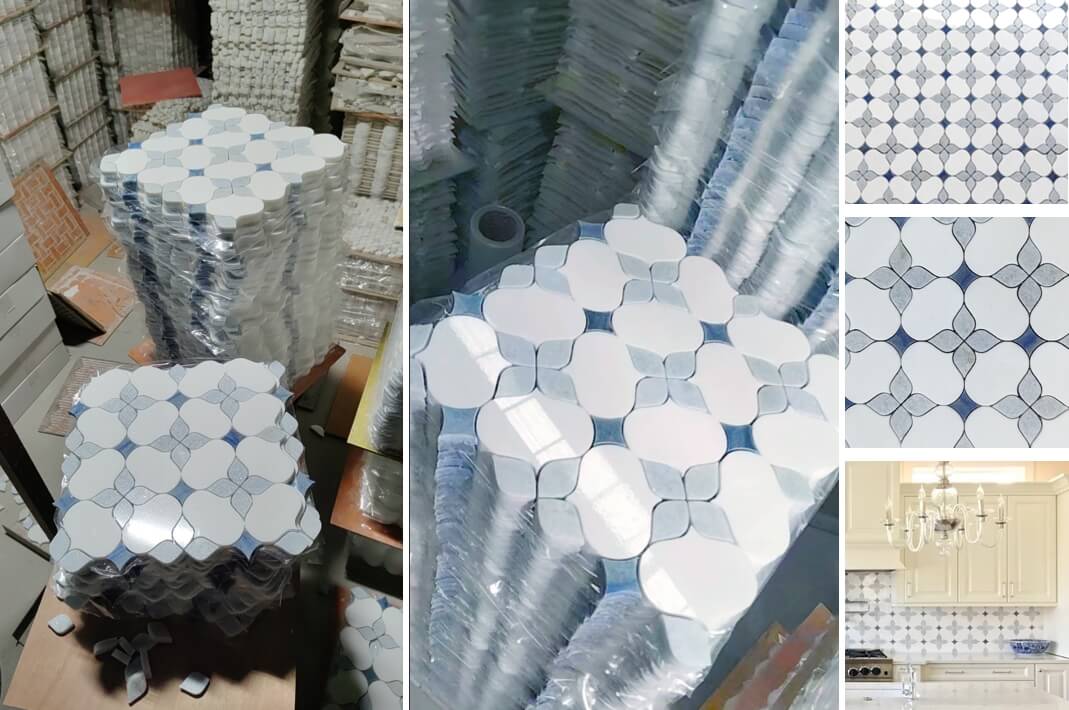 blue marble mosaic tile